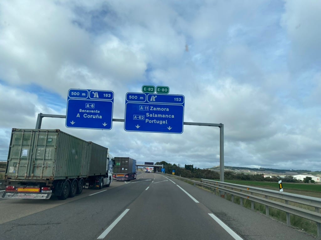 A picture of the A6 motorway in Spain