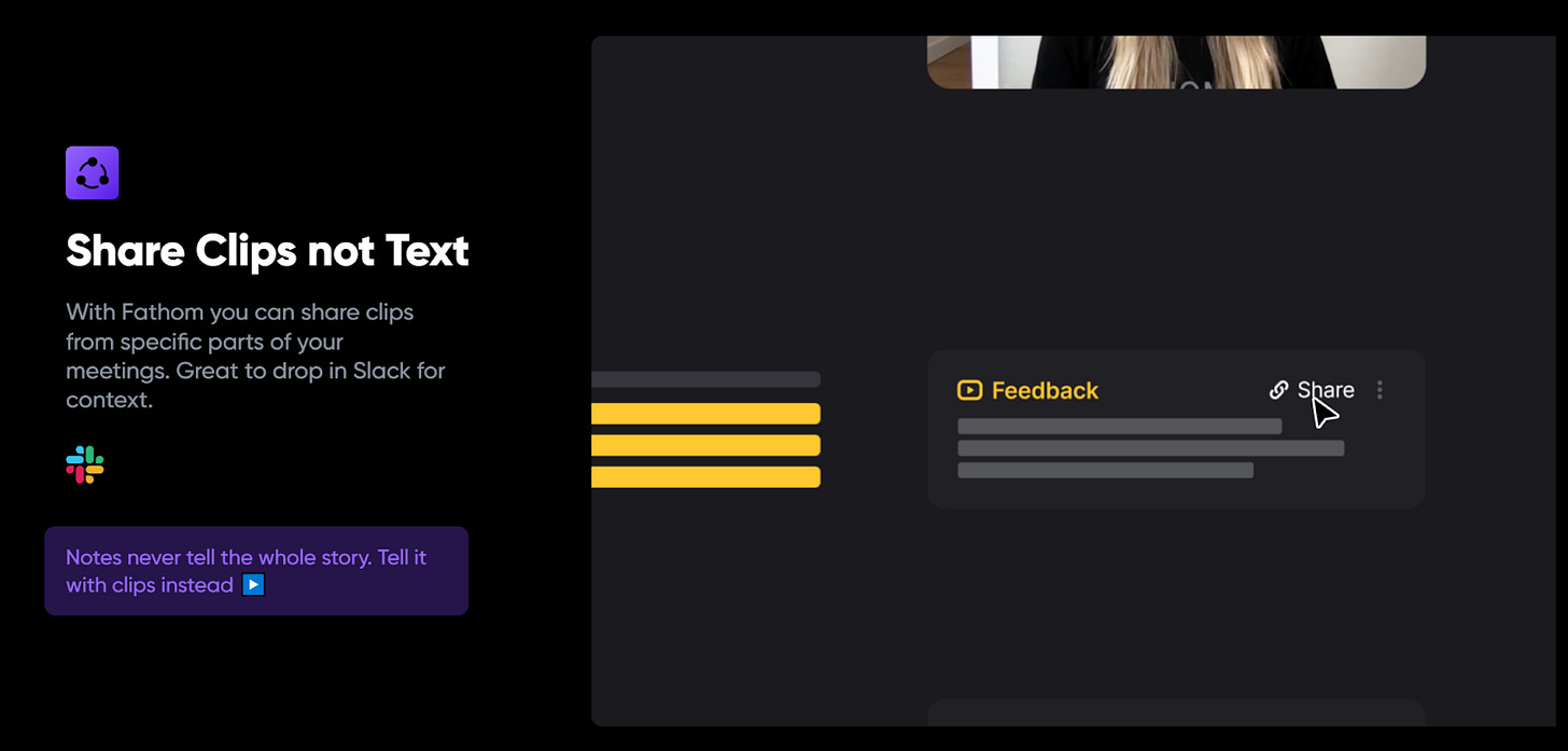Landing page for Fathom Video.