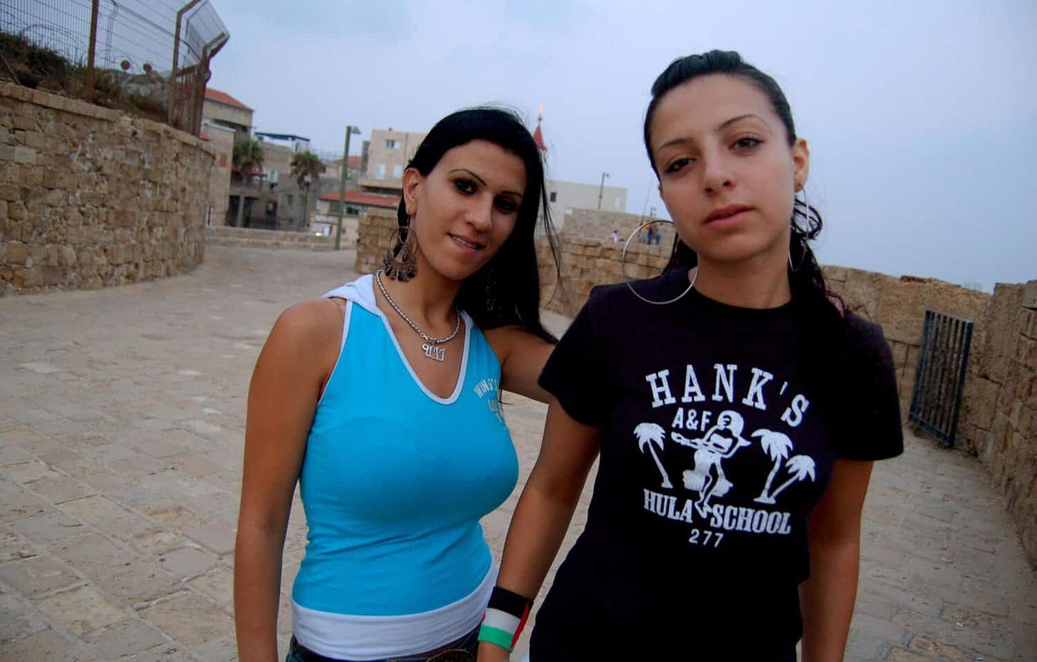 Still image of two women from Sling Shot Hip Hop by Jackie Reem Salloum