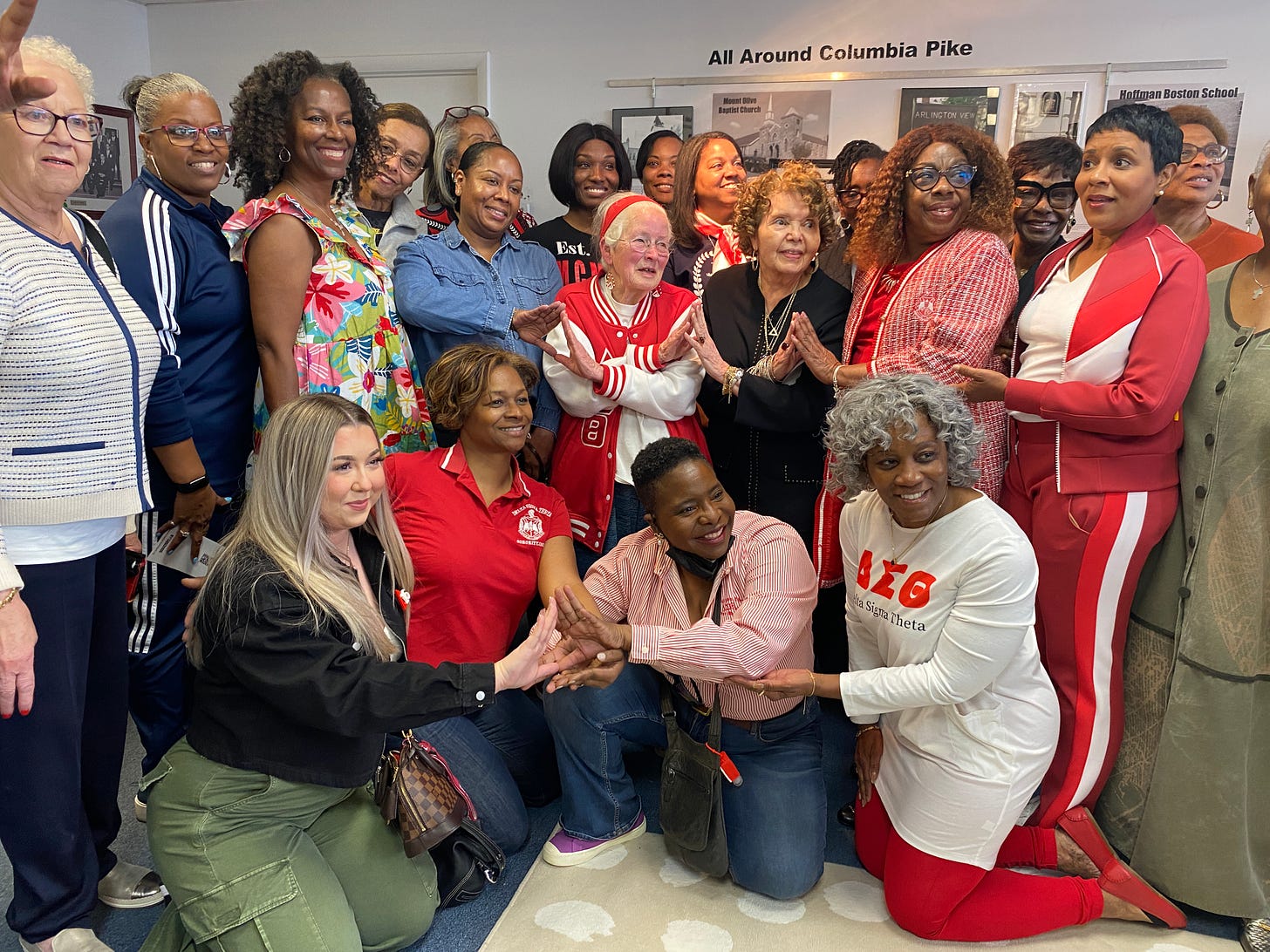 Joan Mulholland and members of Delta Sigma Theta