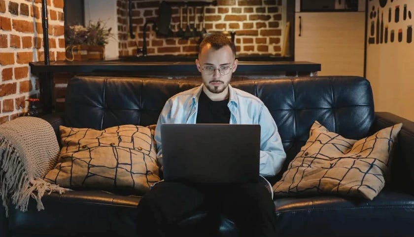 person working from home