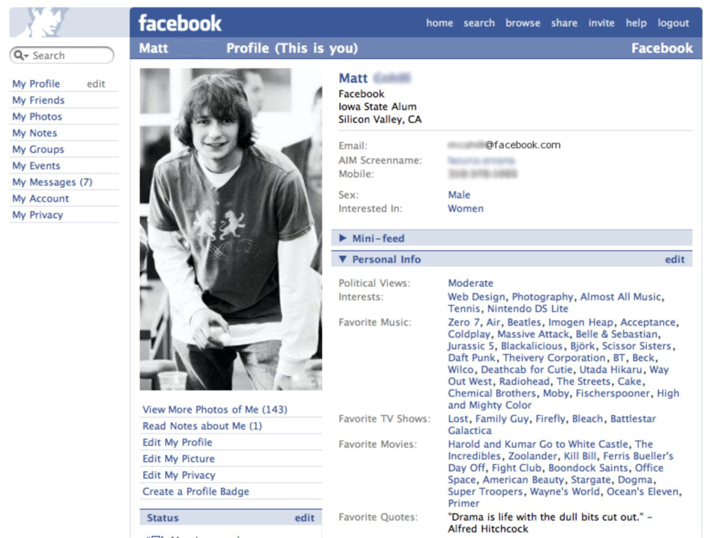 Profile page post-redesign and removal of "The" (2005) Profile page post-redesign and removal of "The" (2005)