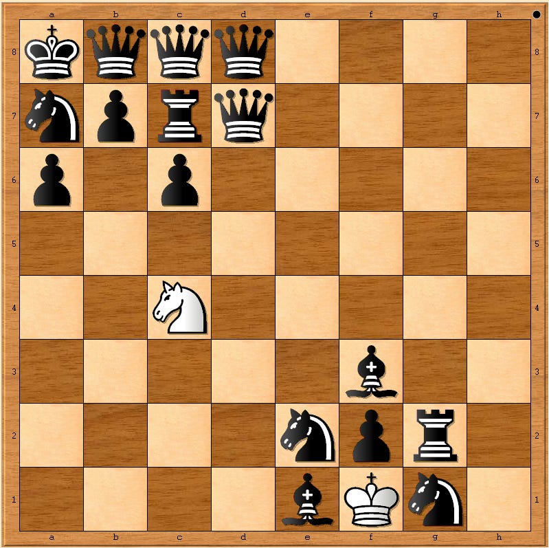 I've been seeing a lot of positions here with an impossible amount of  queens. Here's a REAL puzzle from a game I just played. White has a  material disadvantage but can mate