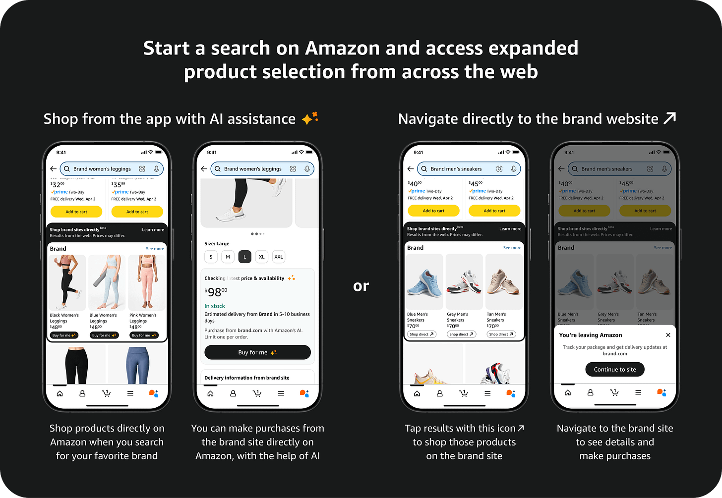Banner displaying shopping with AI assistance 