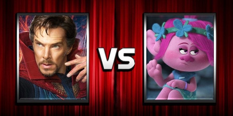 doctor strange vs trolls at box office