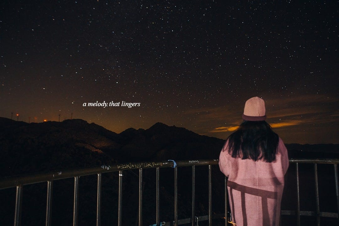 person in black jacket standing near railings during night time person in black jacket standing near railings during night time