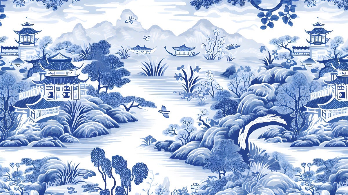 Blue willow pattern