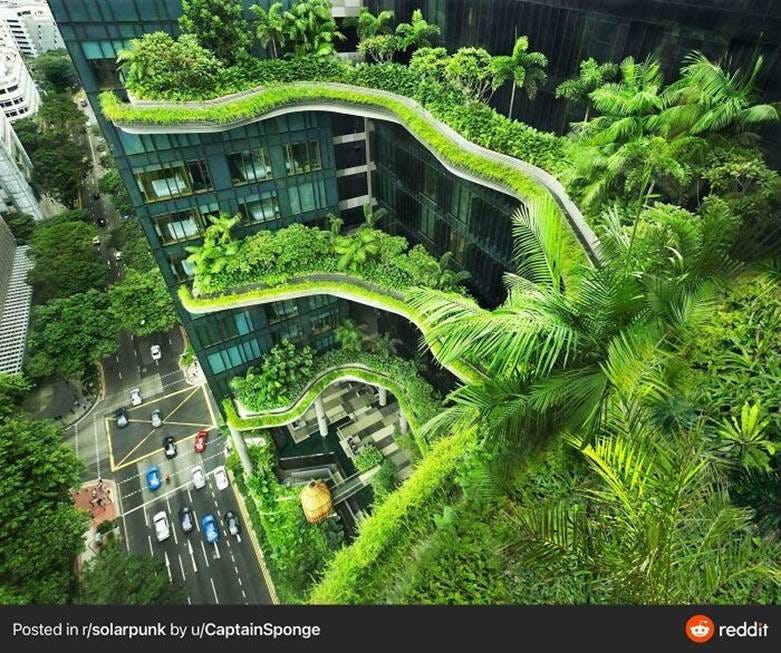 A building with trees and plants on the sides

AI-generated content may be incorrect.