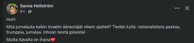 Myös hyvin aggressiiviseksi punavihreäksi, sosialistiksi ja ekofasistiksi profiloitunut, ironisesti eläimiä “keskitysleirissä” pitävä, Korkeasaaren eläintarhan toimitusjohtaja, Sanna Hellström, riensi myös toistamaan narratiivia, kuinka Itävalta (Hitler), “pelasti viisut pahoilta juutalaisilta”. Myös hyvin aggressiiviseksi punavihreäksi, sosialistiksi ja ekofasistiksi profiloitunut, ironisesti eläimiä “keskitysleirissä” pitävä, Korkeasaaren eläintarhan toimitusjohtaja, Sanna Hellström, riensi myös toistamaan narratiivia, kuinka Itävalta (Hitler), “pelasti viisut pahoilta juutalaisilta”.