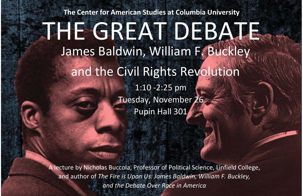 The Great Debate: James Baldwin, William F. Buckley and the Civil Rights  Revolution | Center for American Studies