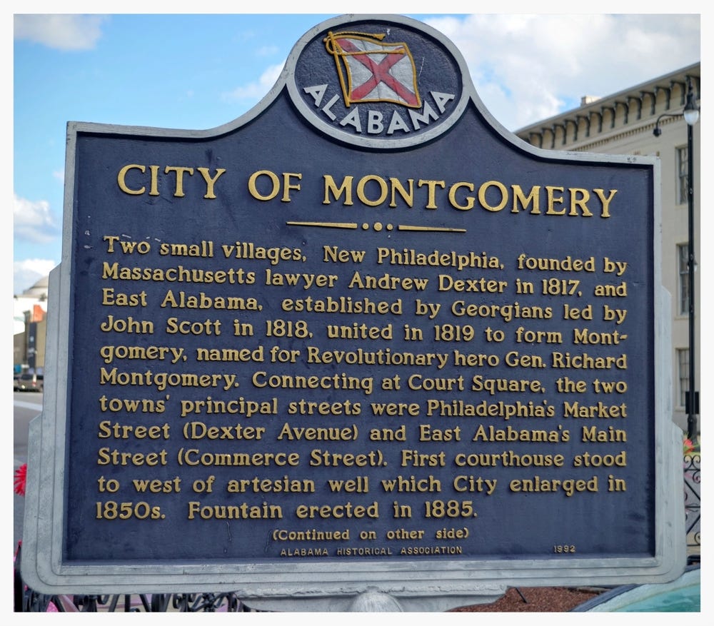 City of Montgomery historical marker, Montgomery, Montgomery County, Alabama