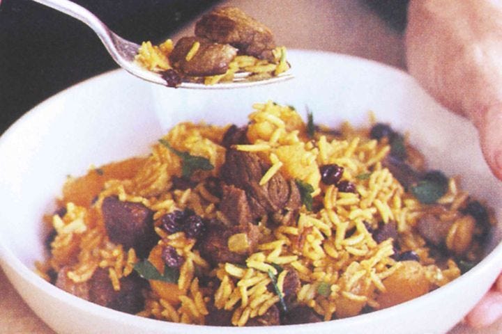 Lamb and apricot pilaf