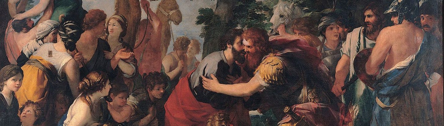 Meeting between Esau and Jacob Meeting between Esau and Jacob
