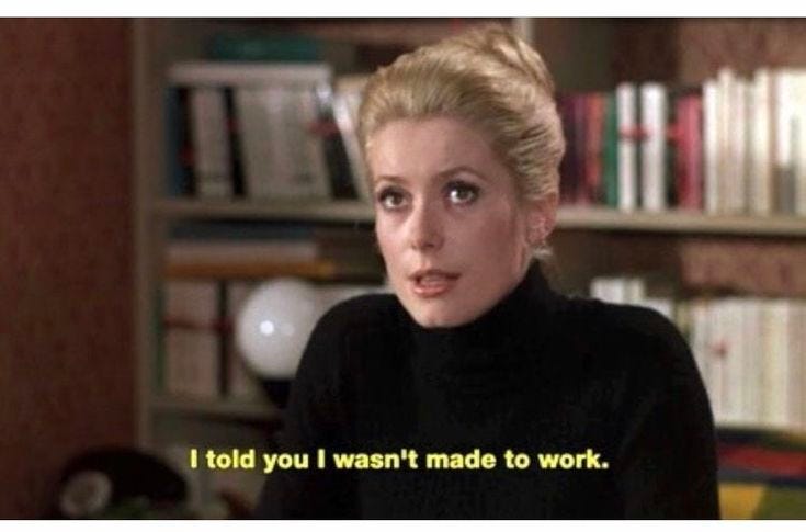 This may contain: an image of a woman in the middle of a text message that reads, i told you i want made to work