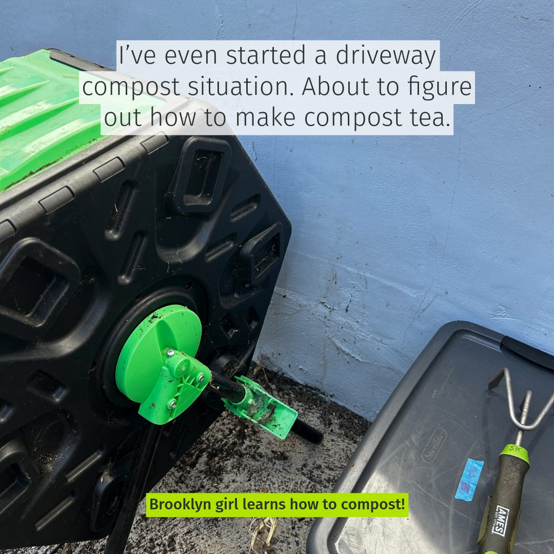 driveway compost setup
