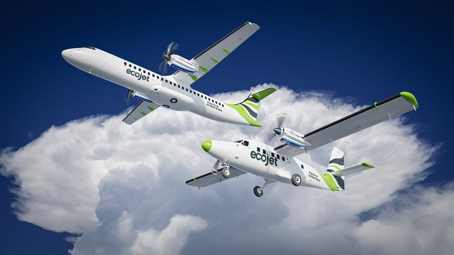 Ecojet aircraft with ZeroAvia engines