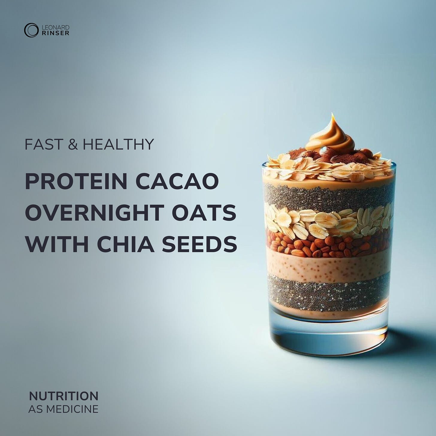 Protein cacao overnight oats with chia seeds