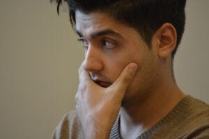 skeptical man