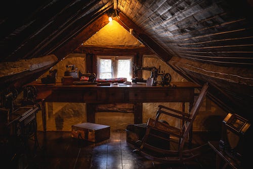 attic with old furniture