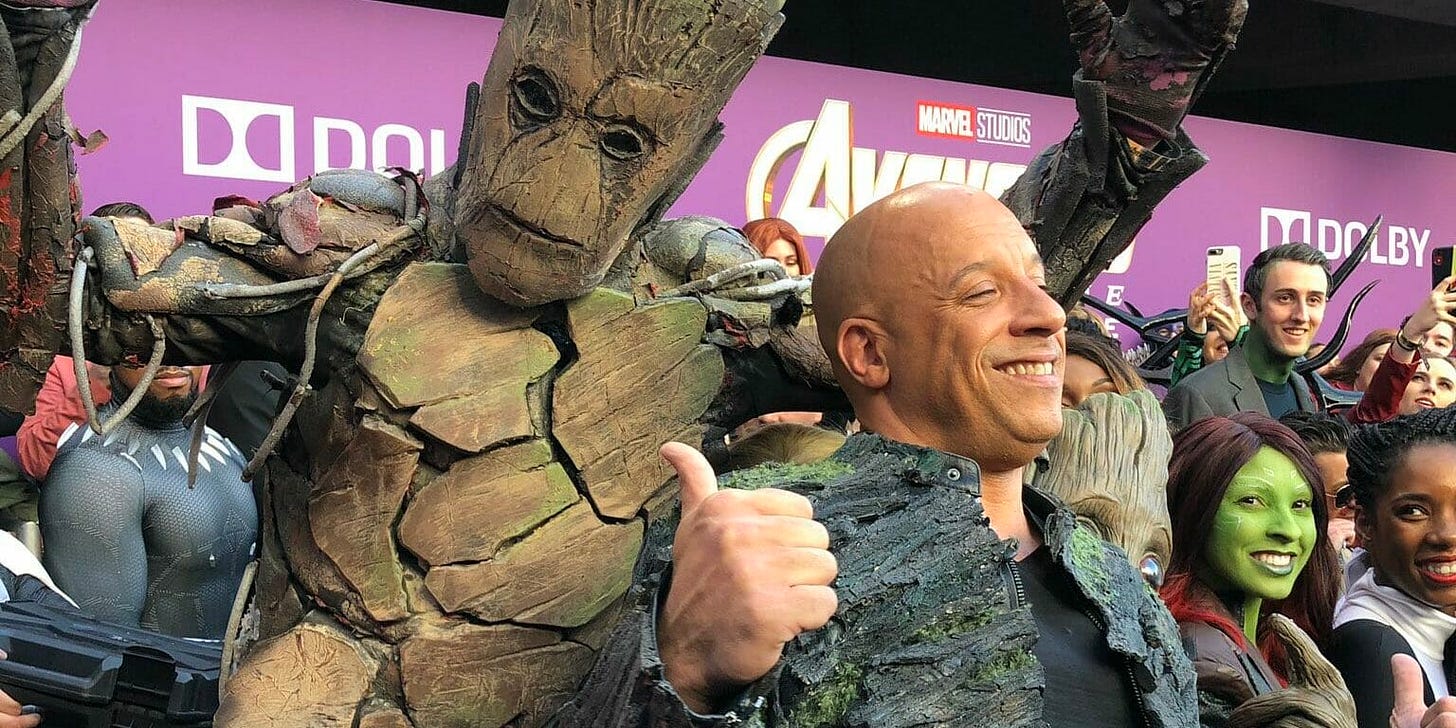 Vin Diesel at Avengers Endgame premiere.