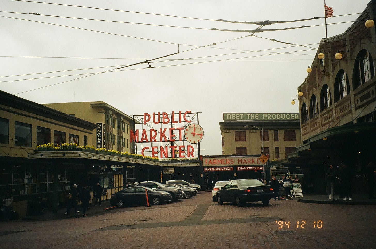 Pike Place Market Seattle Washington on film photography by travel writer Courtney Jill Bishop.
