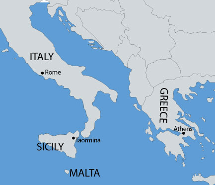 Map Of Malta And Italy - Europe Mountains Map