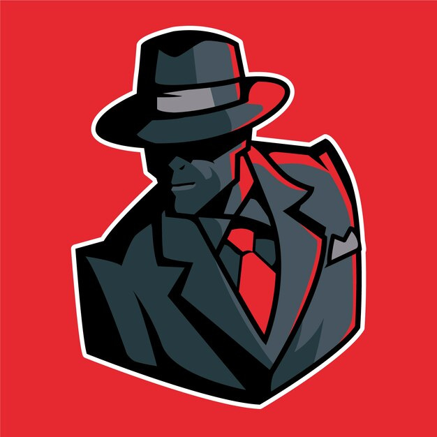 Free vector mysterious gangster character design