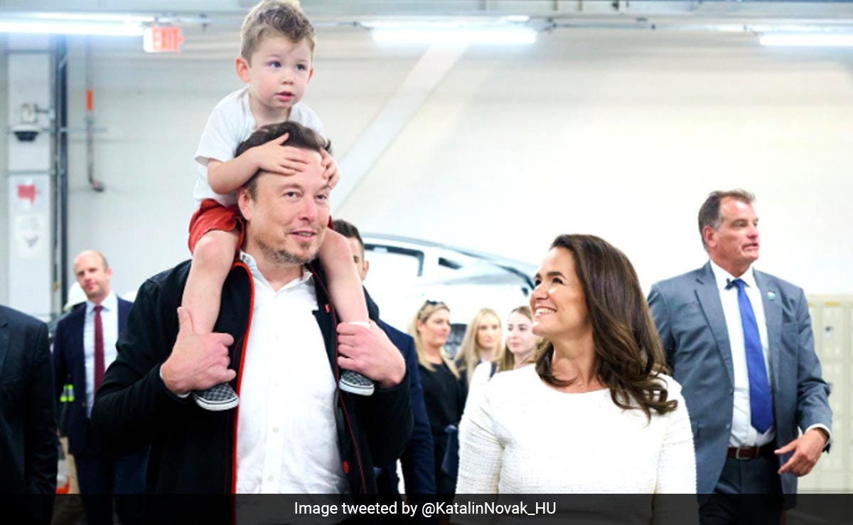 Watch: Elon Musk Meets Hungarian President Katalin Novak With Son X,  Discuss Demographic Crisis