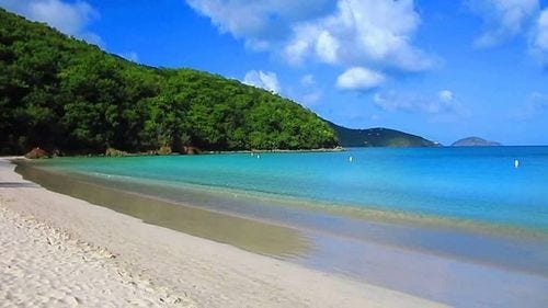Beautiful beach in Megan's Bay, St. Thomas, Caribbean