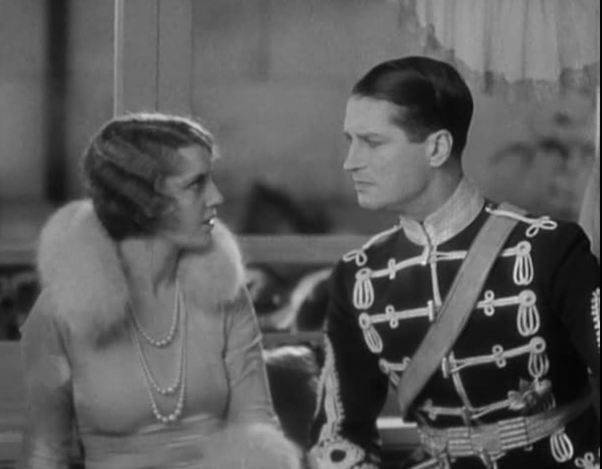 Jeanette MacDonald and Maurice Chevalier in a scene from The Love Parade