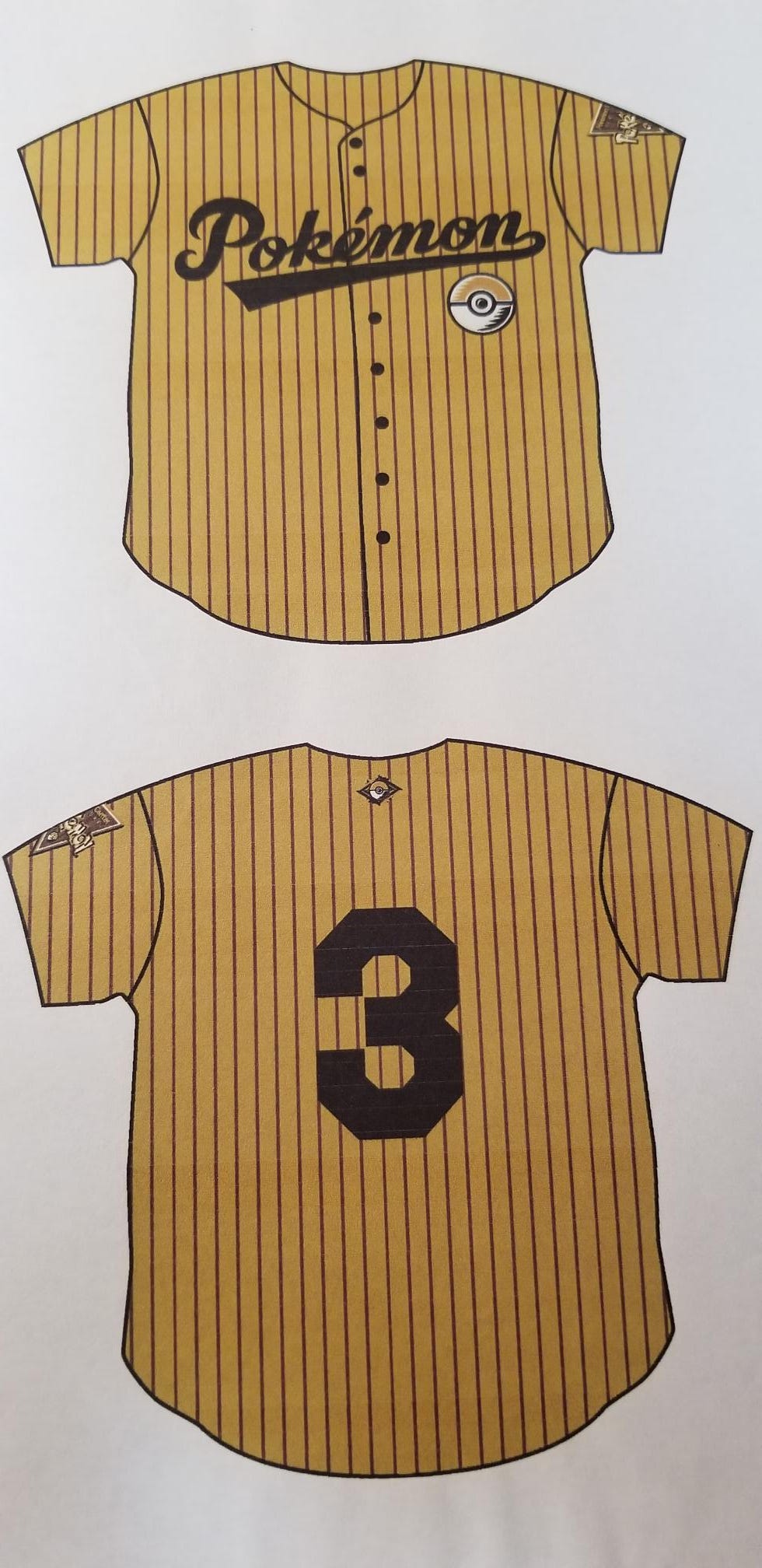 The Baseball uniform designs for employees of the Pokémon Center NYC store