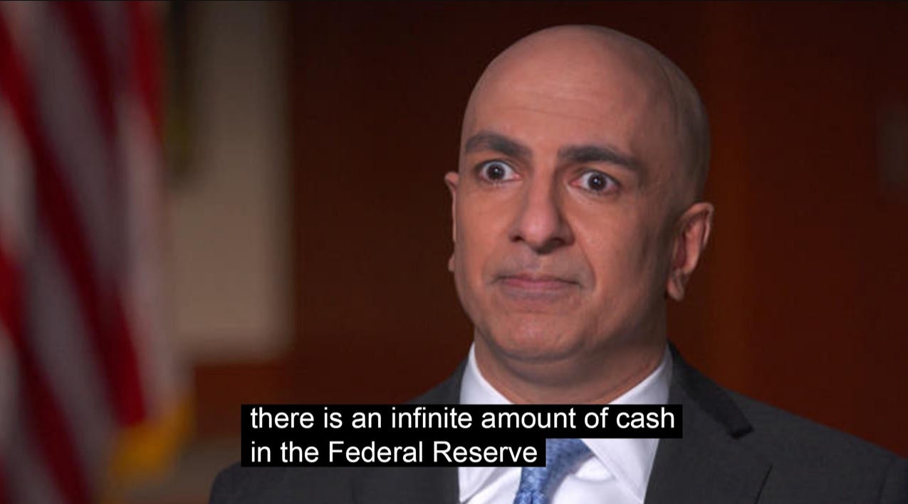 There is an infinite amount of cash at the Federal Reserve.” - President of  the Federal Reserve Bank of Minneapolis Neel Kashkari, saying this in March  of 2020. : r/CryptoCurrency