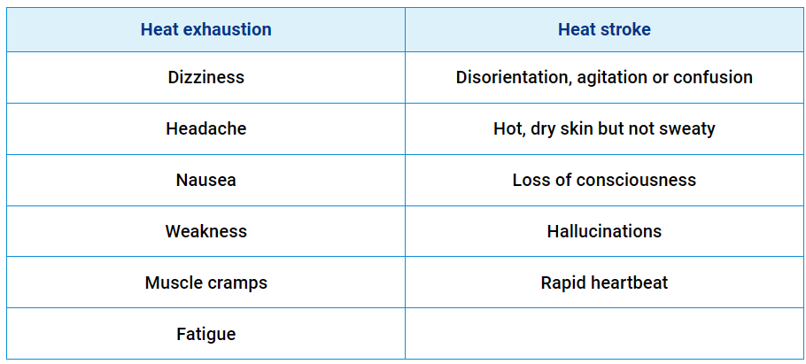 heat exhaustion and heat stroke