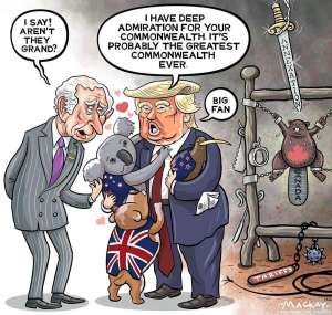 UK Prime Minister Keir Starmer strategically employs the British monarchy to gain favour with Trump, while Canada faces challenges under his administration.