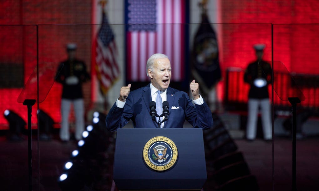 Biden warns US democracy imperiled by Trump and Maga extremists | Joe ...