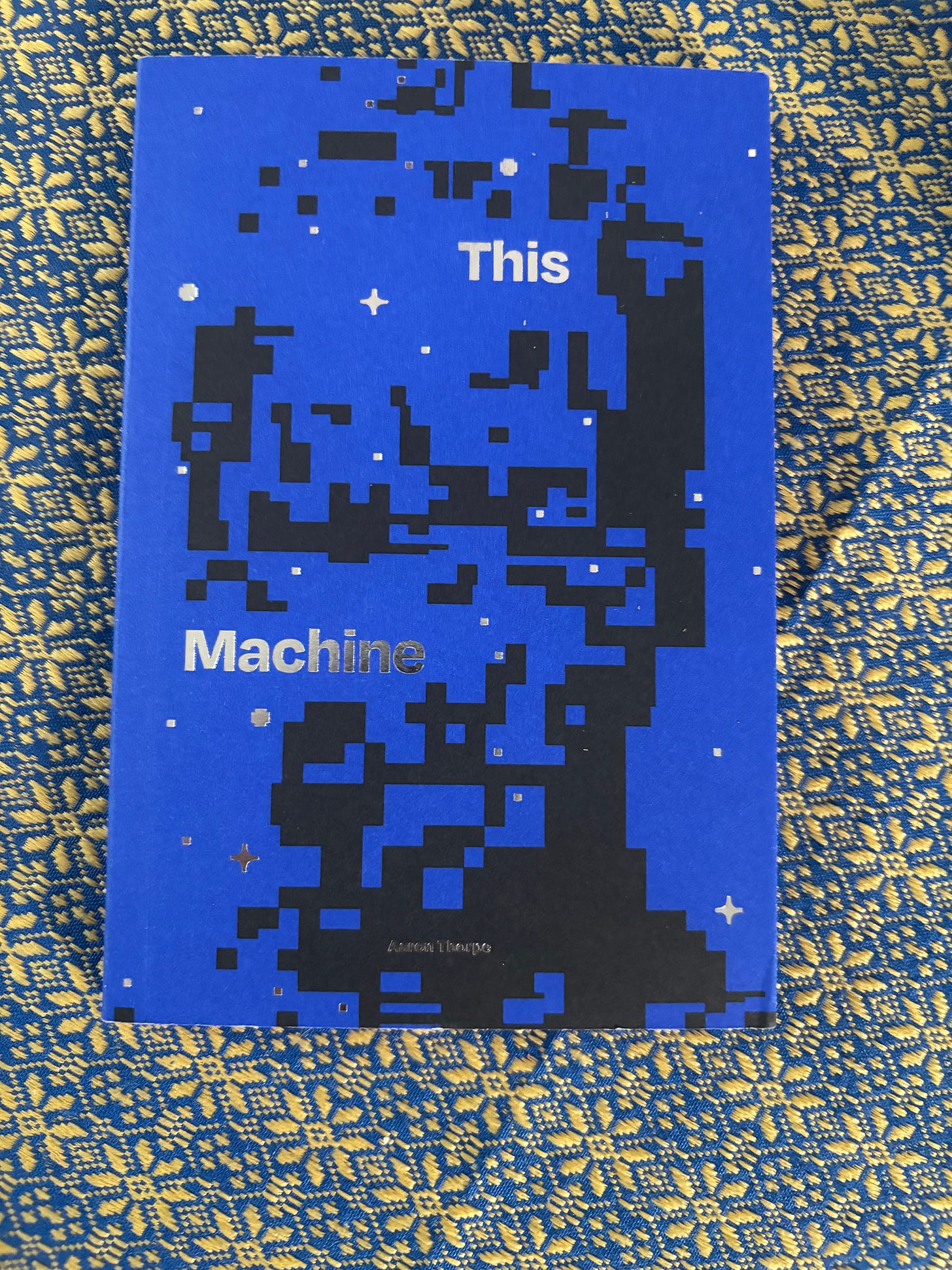 copy of the book This Machine on a blue tablecloth