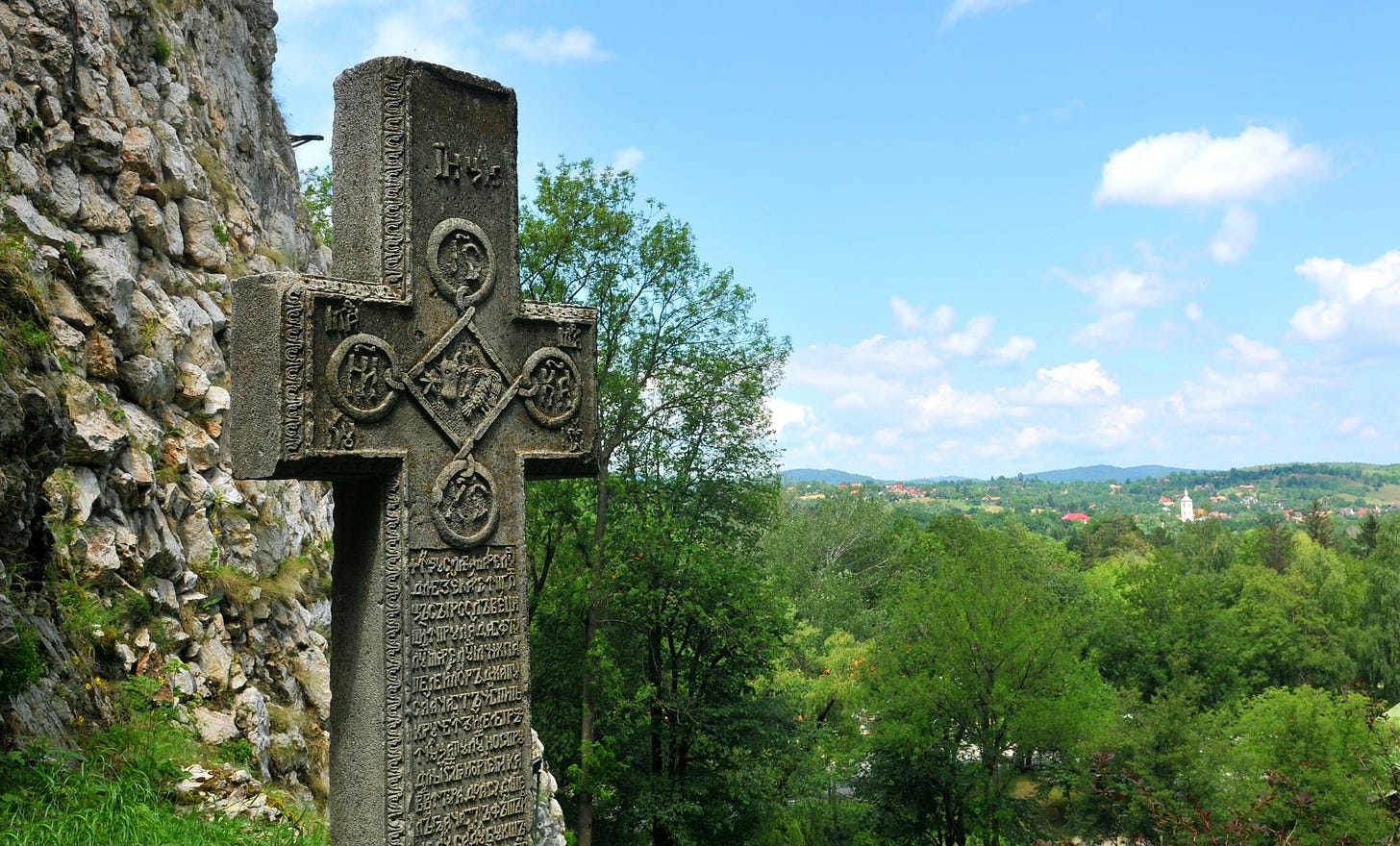 Tombstone in the shape of a cross