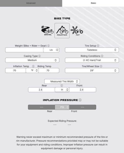 wolf tooth tire pressure calculator