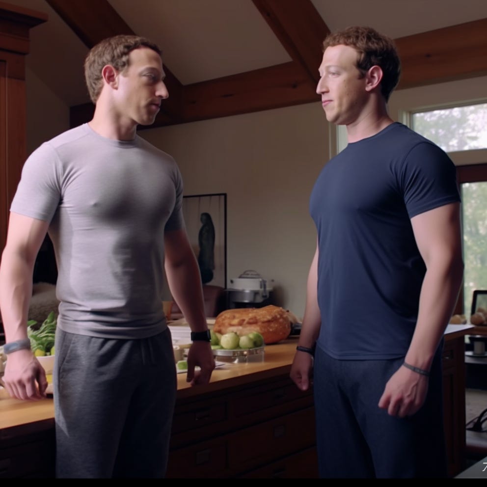 r/zuckmemes - Roided-out Zuck about to make love to his clone