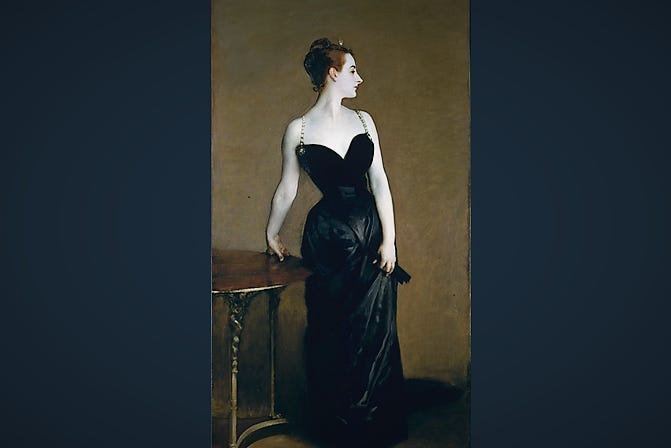 The portrait of Madame X by Sargent