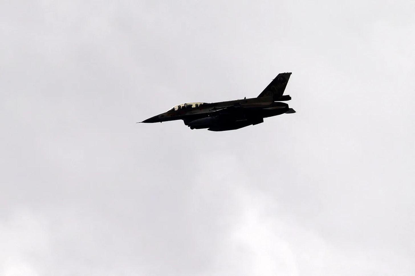 An Israeli fighter jet flies over the southern Lebanon border.