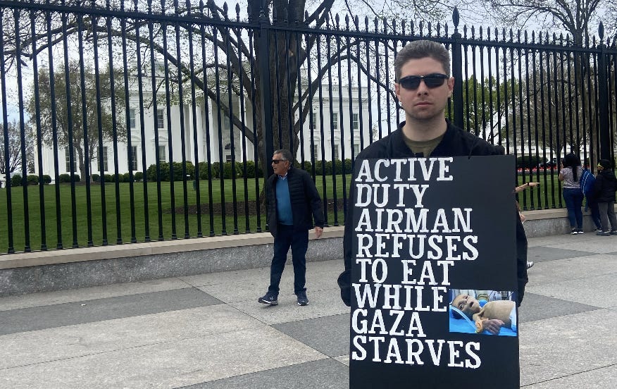 Active Duty Air Force Airman On White House Hunger Strike For Gaza -  PopularResistance.Org