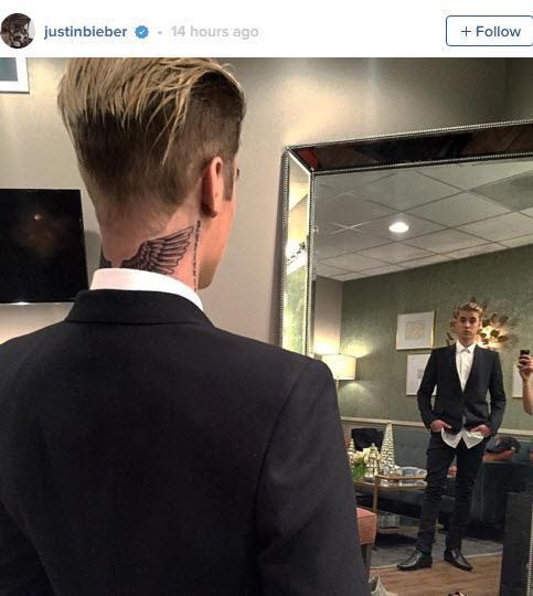 justin bieber angle neck tattoo 2015 gossip