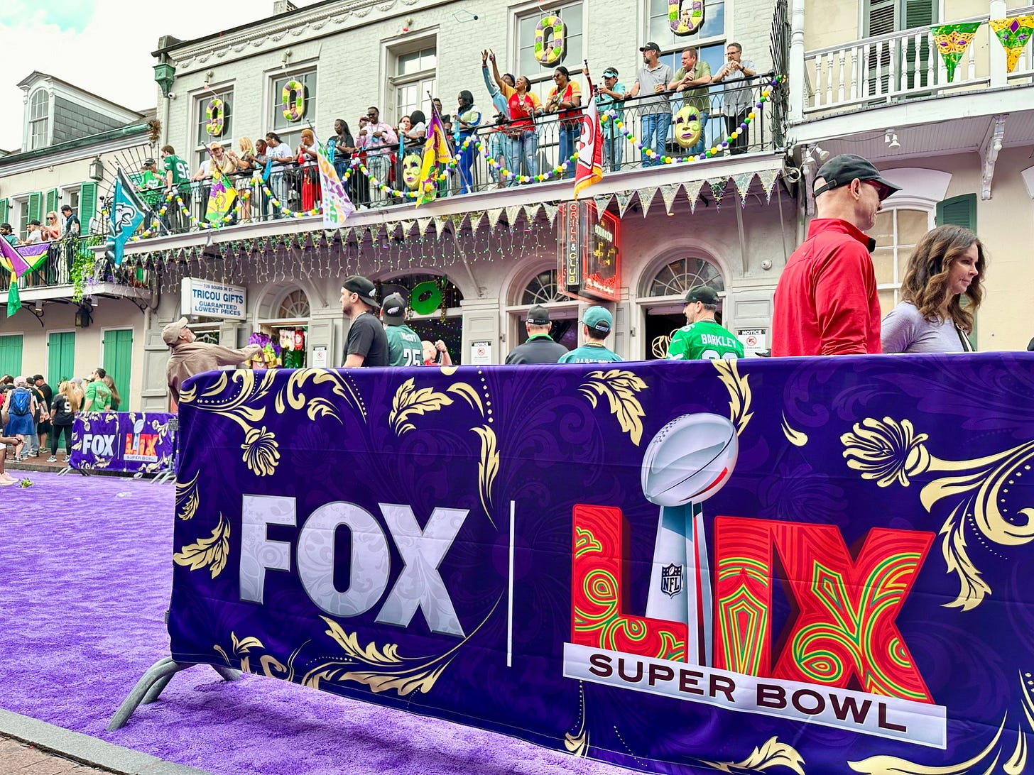 Fix New Orleans on X: "👑 Carpet on Bourbon Street. #SuperBowl  https://t.co/yb44ODjwe6" / X