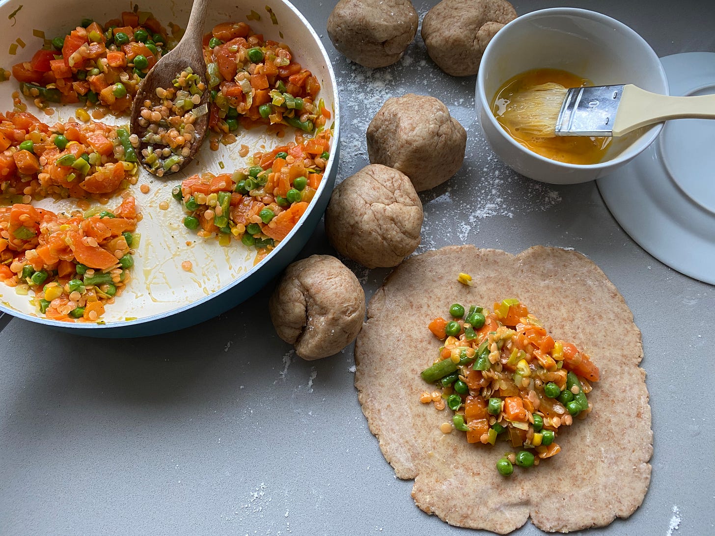 Vegetable and Lentil Pasties