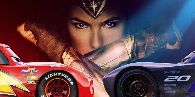 cars 3 knocks wonder woman to second box office spot