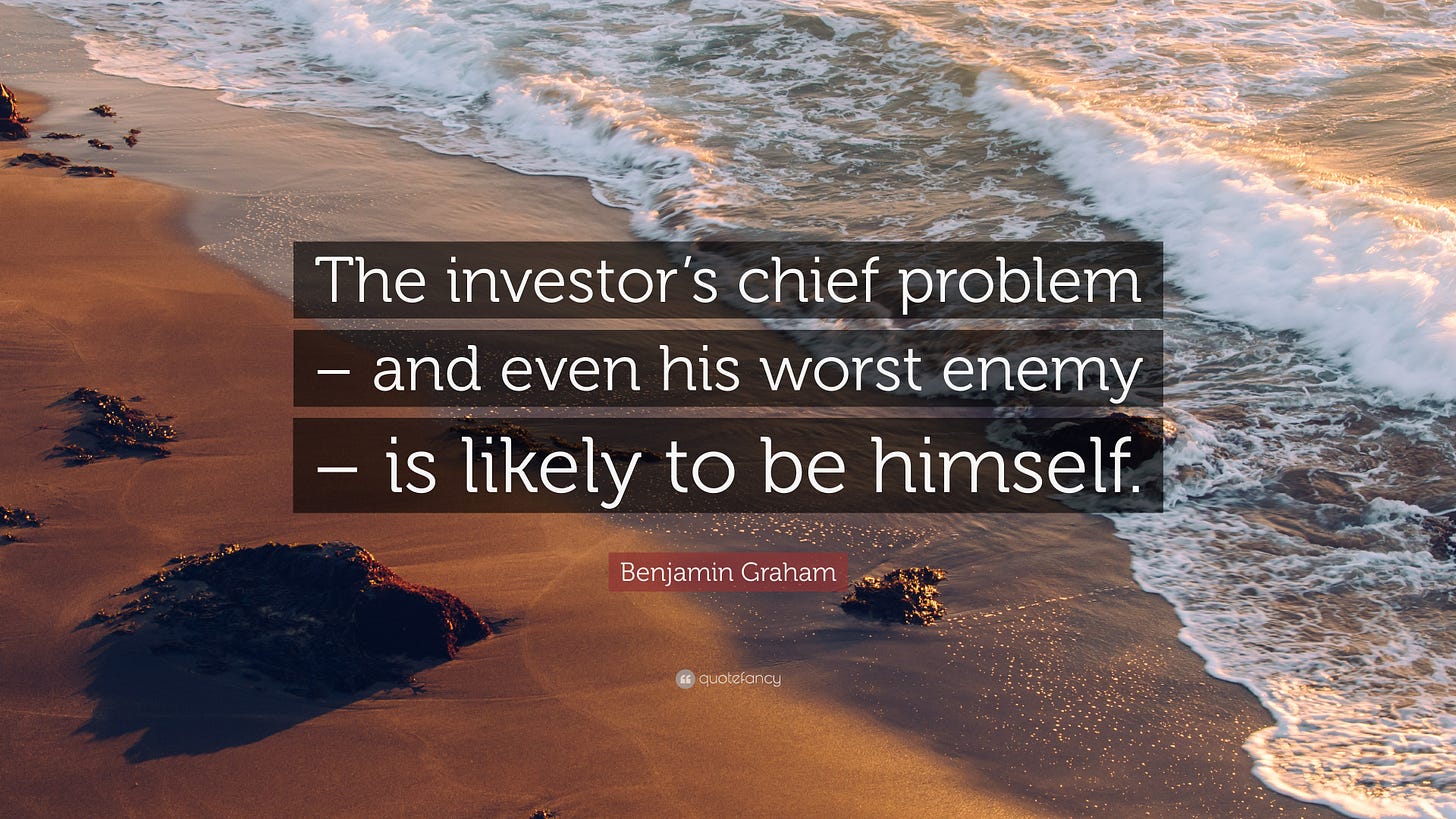 Benjamin Graham Quote: “The investor's chief problem – and even his worst  enemy – is likely to be