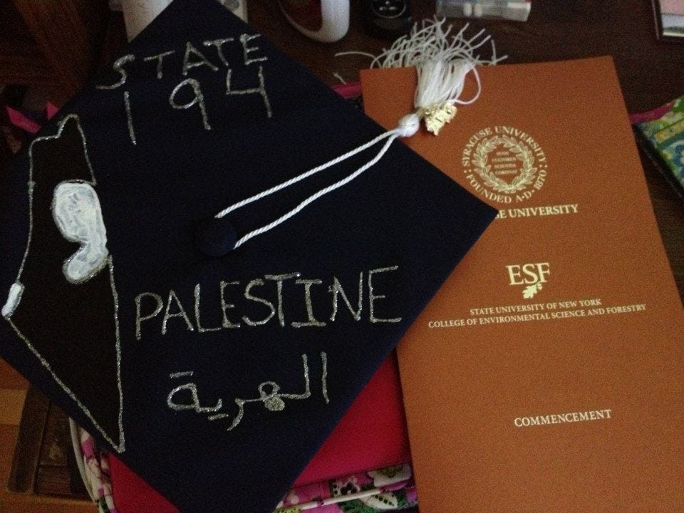 Map of Palestine graduation cap