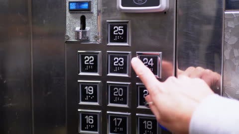 Pressing The Elevator Button Floor Number Stock Video - Download Video Clip  Now - Elevator, Button - Sewing Item, Push Button - iStock
