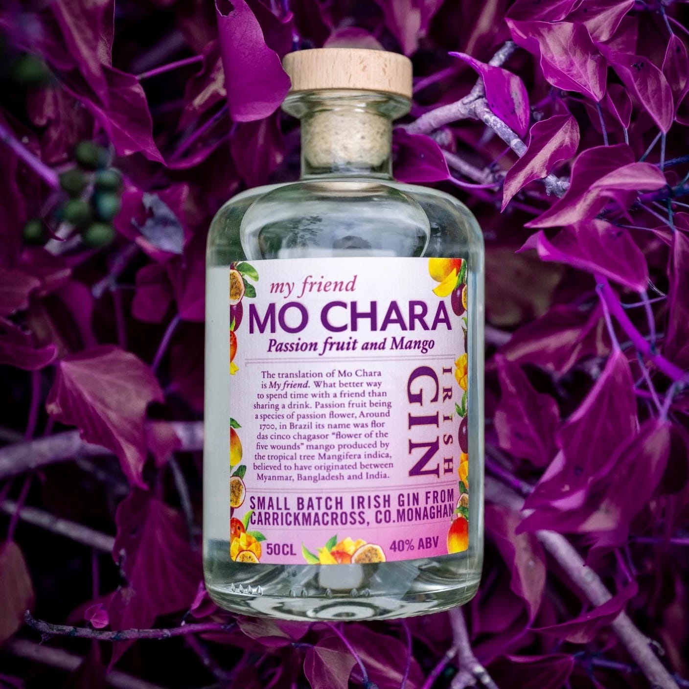 Mo Chara passion fruit and mango gin, from Old Carrick Mill Distillery, available at Aldi